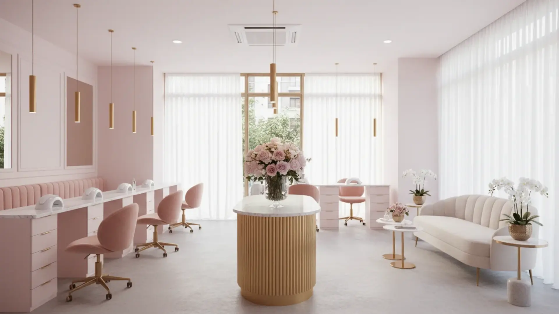 Luxe Nails & Beauty Bar salon interior