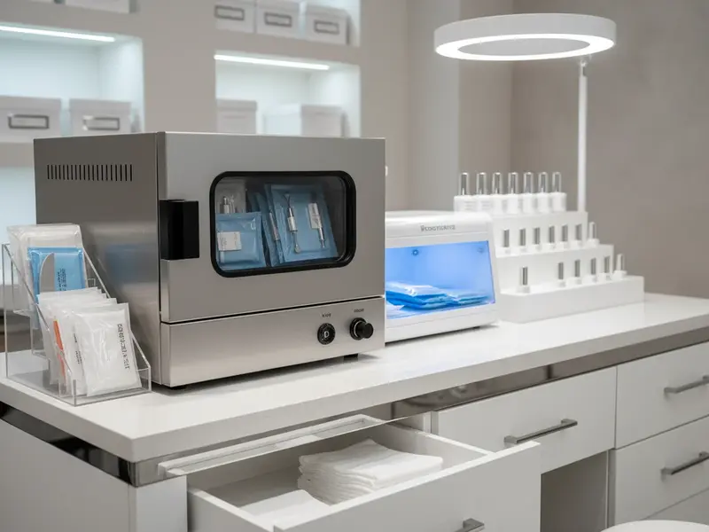 Clean sterilized nail tools at Luxe Nails